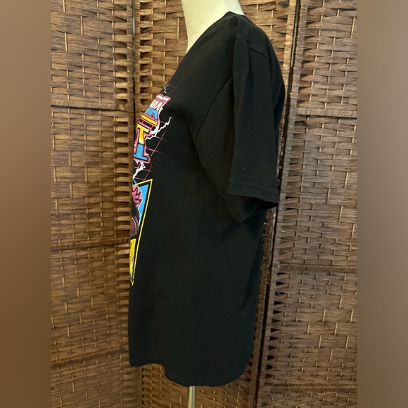 Westlemania VI 6 Wrestling Wrestle Black Shirt Ultimate Warrior Macho Man Medium - Picture 3 of 11